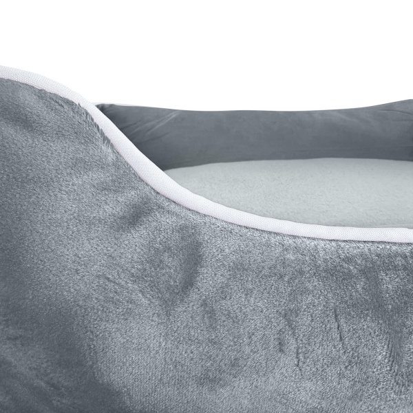 Luxe Grey Velvet Dog Bed richpaw.co.uk/